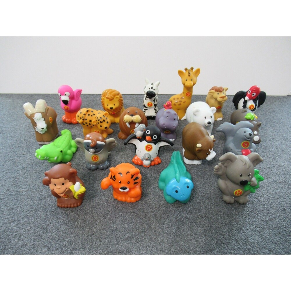 Lot of 21 Replacement Fisher Price Little People Zoo Animals Alphabet Figures